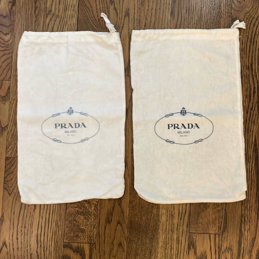 Prada pair of shoe dust bags